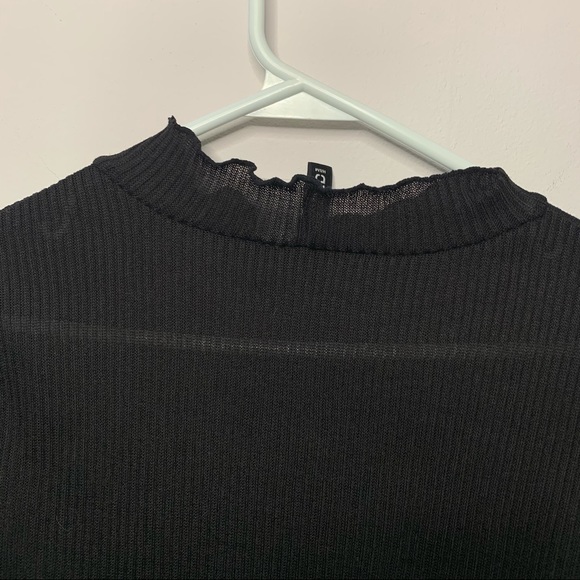 🧡3/$30 H&M Sheer Black Mock-neck Long sleeve size Medium - Picture 3 of 6